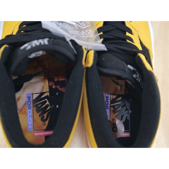 VANS Half Cab Bruce Lee Taxi Yellow Suede‎ 2 Sets Laces PopCush Shoes Men's 8 - Picture 5 of 9